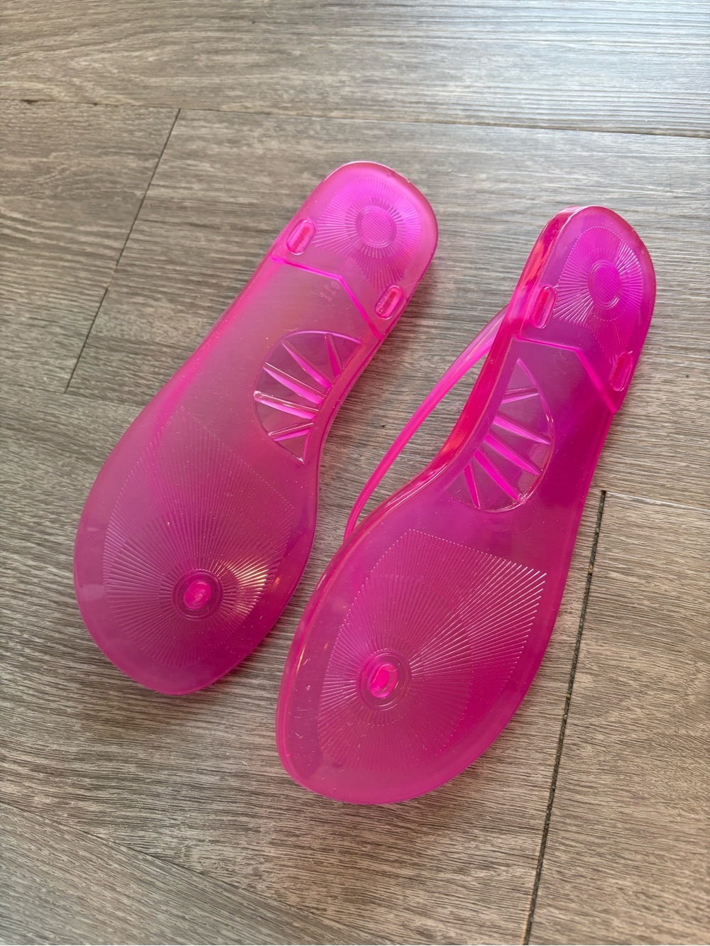 Jeffrey Campbell Hot Pink Jelly Flip Flop Sandals - Picture 2 of 2